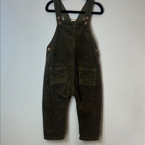 H&M Kids Olive Green Soft Corduroy Overalls Baby Boy Size 18 months